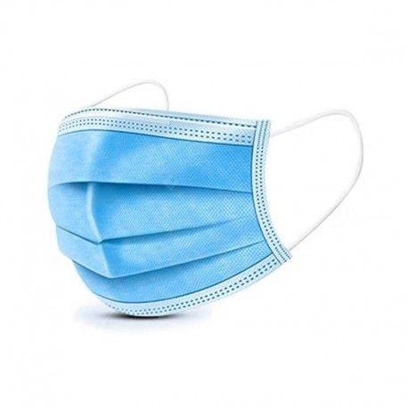 boite de 50 masques chirurgicaux 3 plis bleu